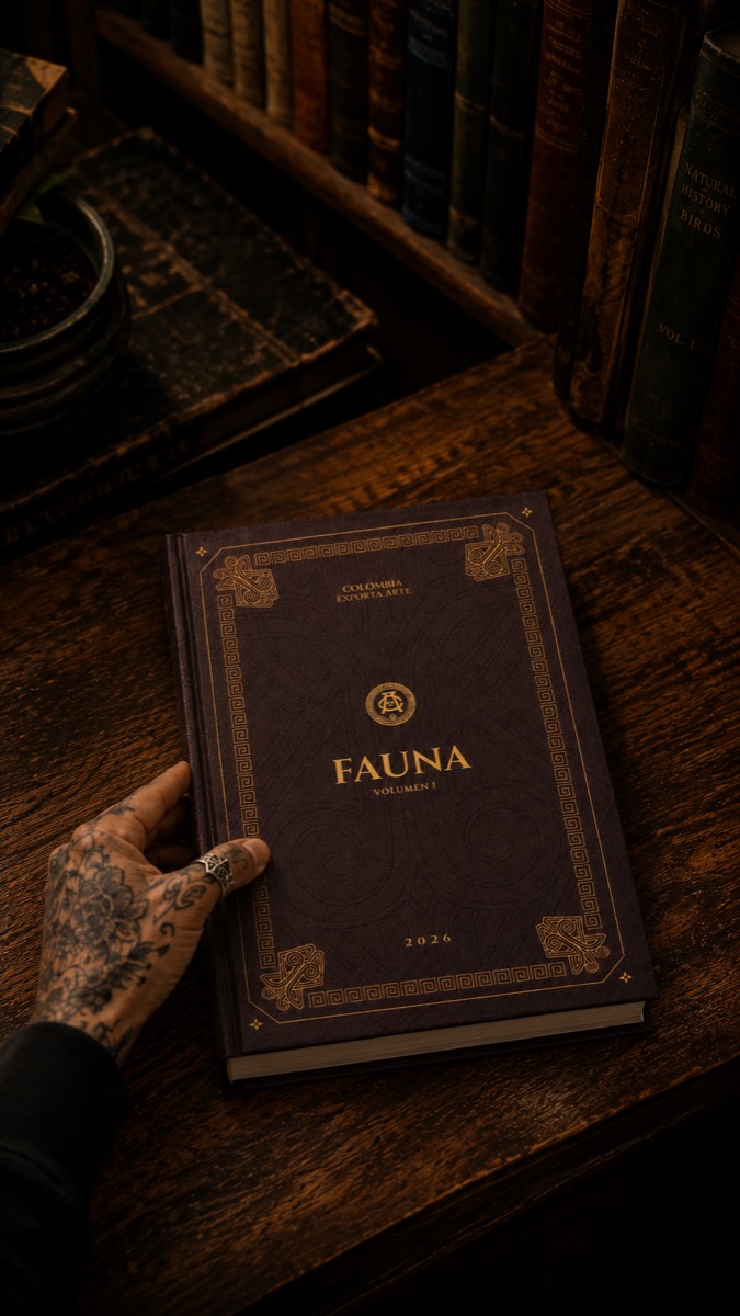 El libro en las manos de un artista